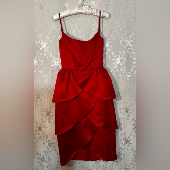 Betsey Johnson Red Tulip Layered Midi Dress – Size 2 (NWT, Vintage) - Picture 1 of 7
